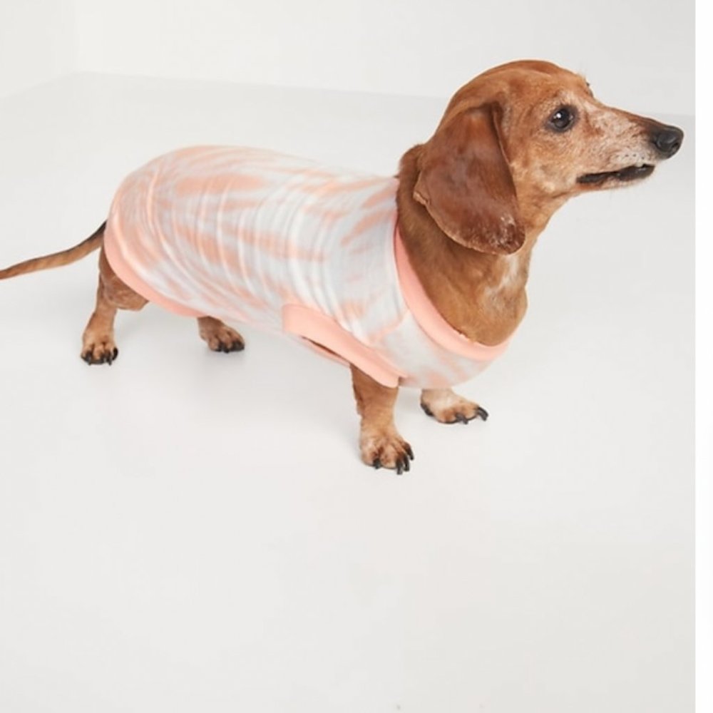 old navy puppy tee, peach tie dye, NWT